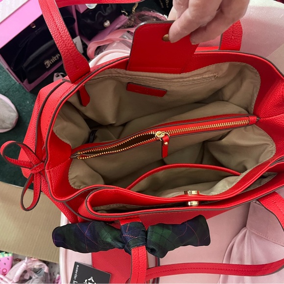 Nanette Lepore Bold Red Satchel with Accessories - Picture 4 of 5